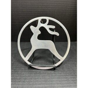 Copco Deer Shaped 7" Round Aluminum Trivet Vintage Footed Wall Hanging